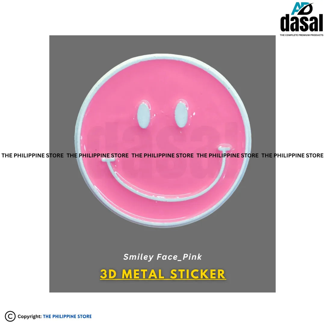 3D Metal Sticker- Smiley Face_Pink
