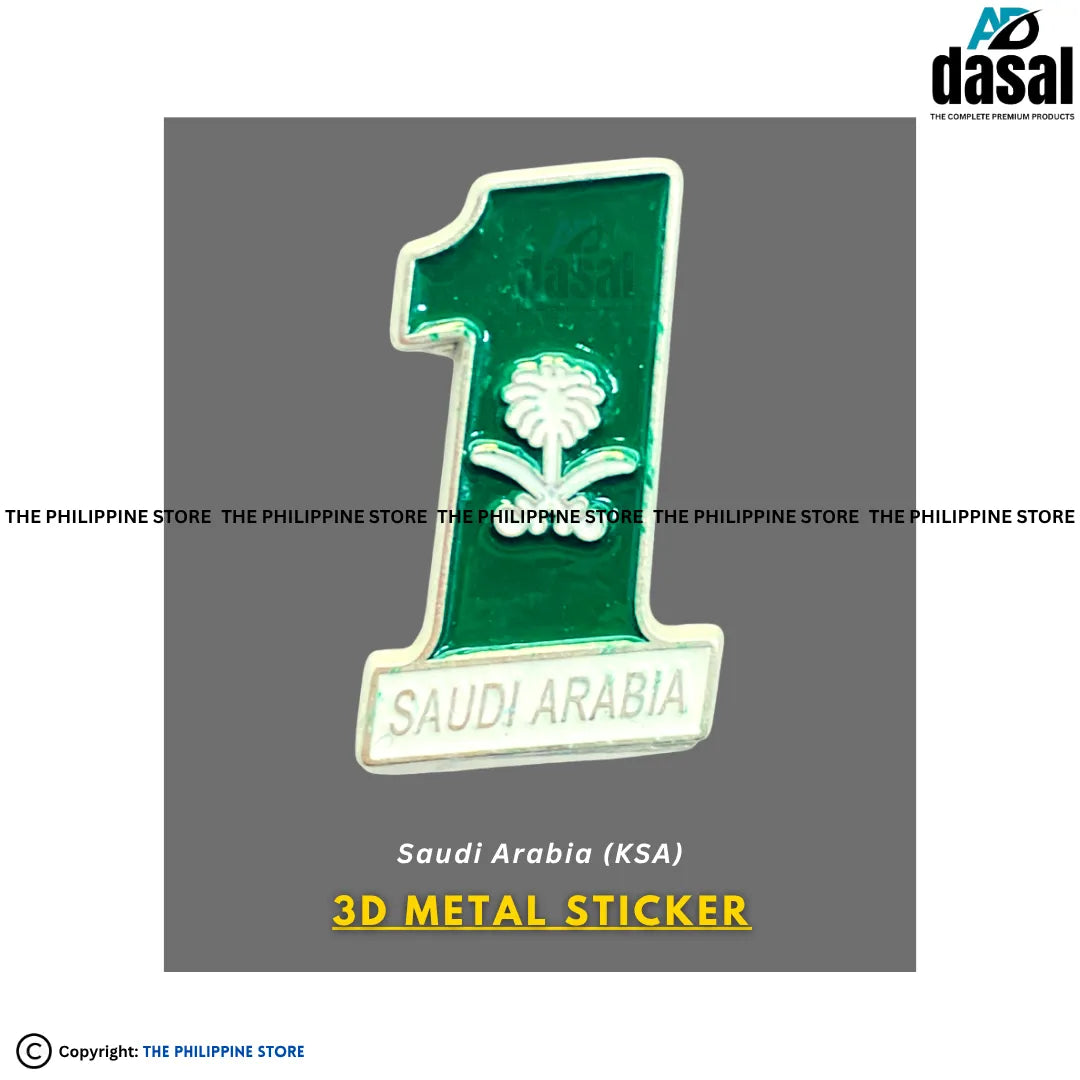 3D Metal Sticker- Saudi Arabia (Ksa)