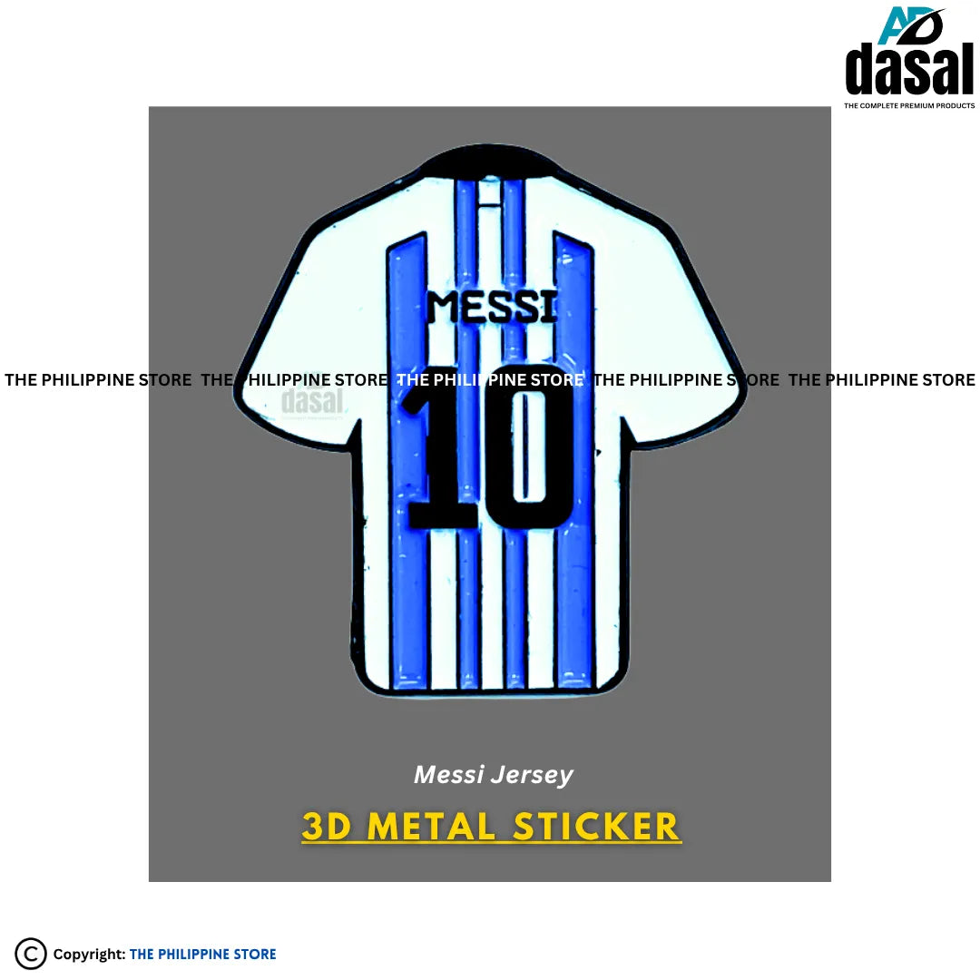 3D Metal Sticker- Messi Jersey