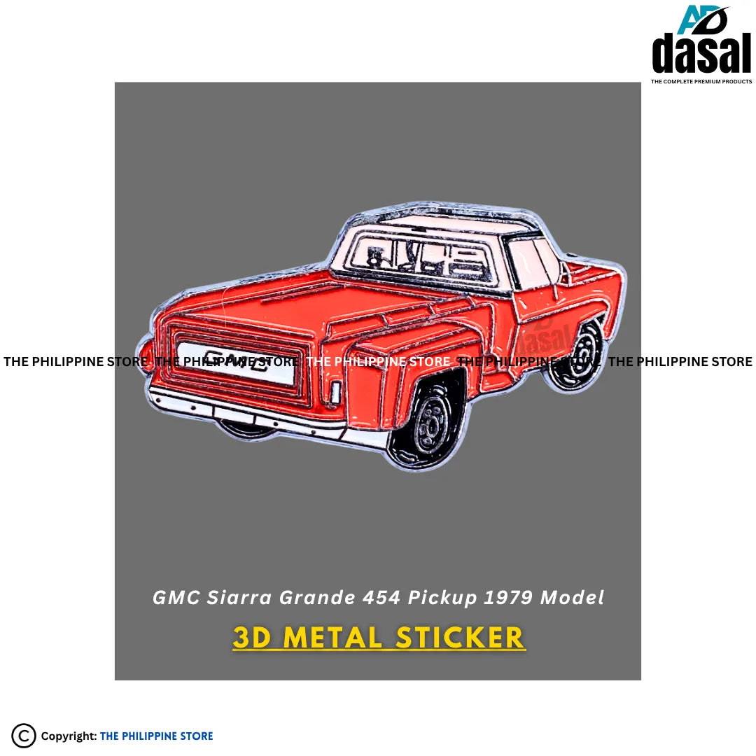3D Metal Sticker- Gmc Siarra Grande 454 Pickup 1979 Model