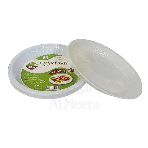 Food Pack Plastic Round Plate 18cm 25pcs