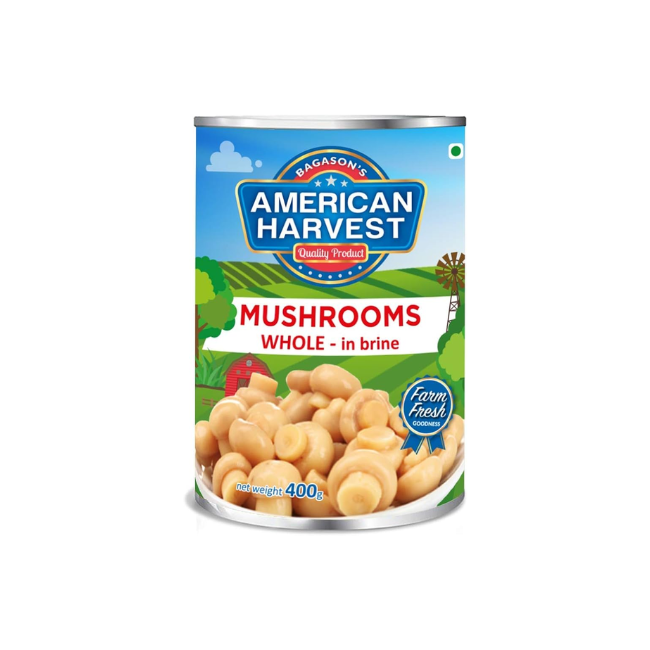 AMERICAN HARVEST MUSHROOM WHOLE IN BRINE 400GM