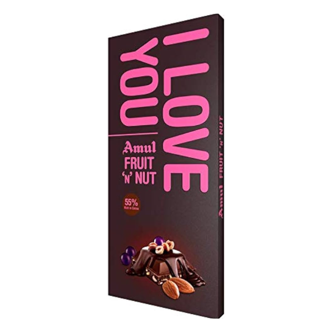 AMUL I LOVE YOU FRUIT N NUT CHOCOLATE 150 G