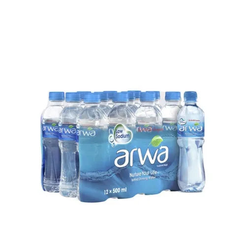 Arwa Still Water Bottled Drinking Water Pet Pack, 12X500Ml