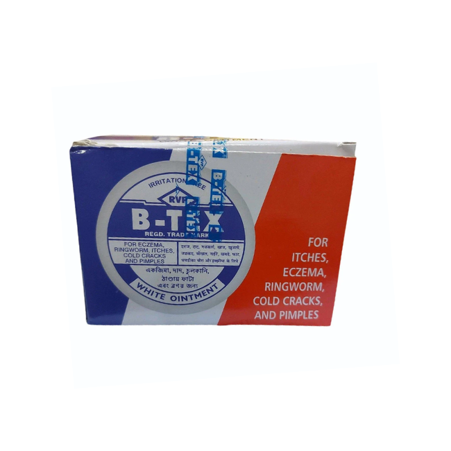 B-Tex Irritation Free White Ointment For Eczema, Ringworms, Itches, Cold Cracks & Pimples