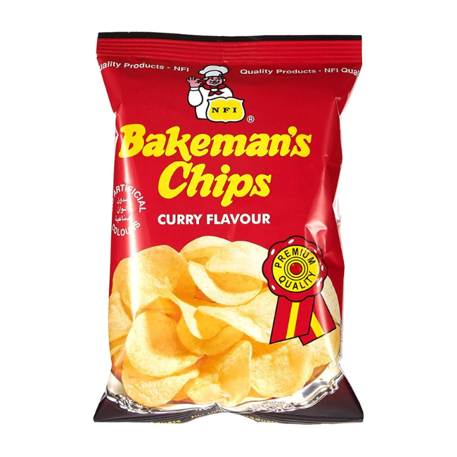 BAKEMAN'S CHIPS CURRY FLAVOUR 100GM