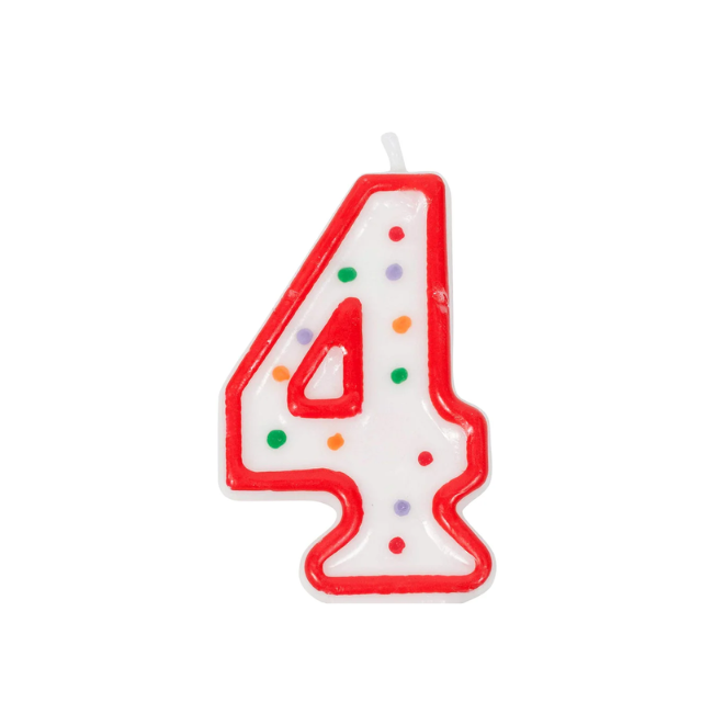 BIRTHDAY NUMBER CANDLE 4