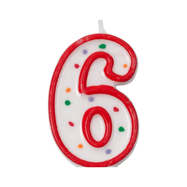 BIRTHDAY NUMBER CANDLE 6