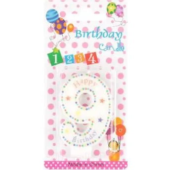 BIRTHDAY NUMBER CANDLE 9