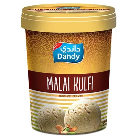Dandy Ice Cream Malai Kulfi With Pistachio & Cashew Nuts, 500ml