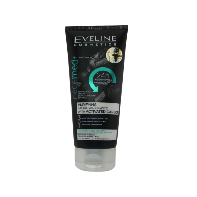 EVELINE COSM FACE WASH BLACK 150 ML