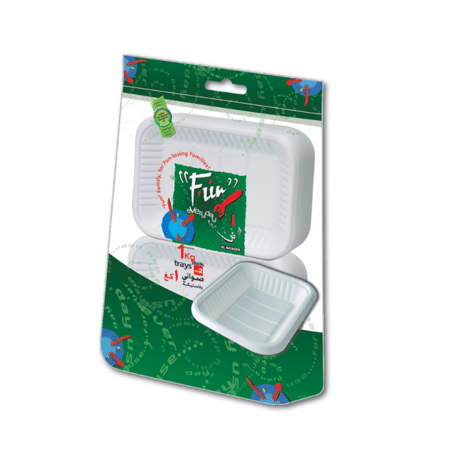 Fun Rectangular Plastic Tray No.2 White