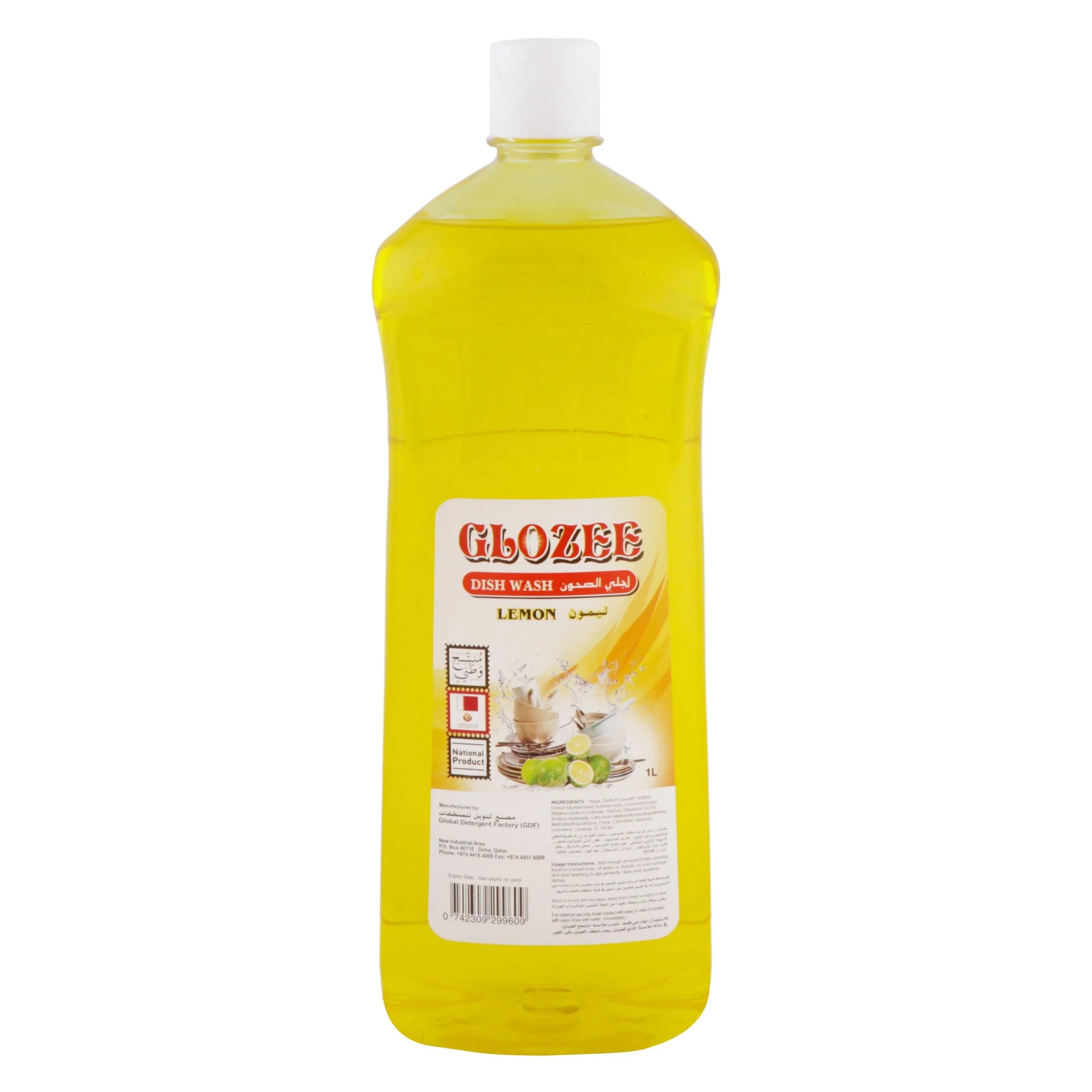 GLOZEE DISH WASH LEMON 1 LTR