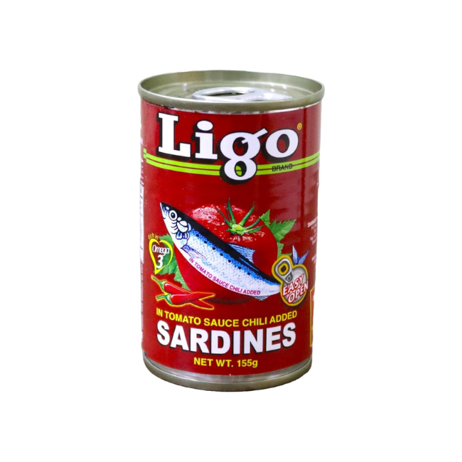 LIGO SARDINES IN T/SAUCE HOT EASY OPEN 155G
