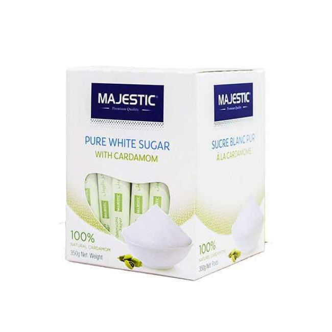 MAJESTIC PURE WHITE SUGAR WITH CARDAMOM 350 GM