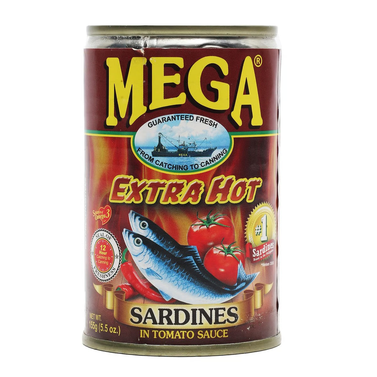Mega Extra Hot Sardienss In Tomato Sauce 155 Gm – Canned Goods & Condiments Buy online at PinoyGrocers Qatar