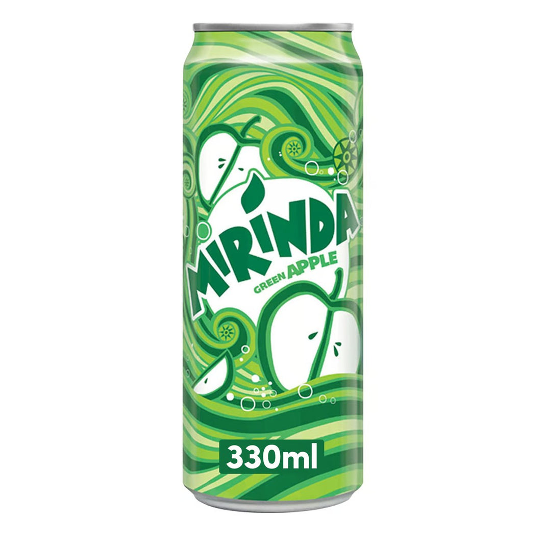 Mirinda Green Apple Carbonated Soft Drink Can, 330ml