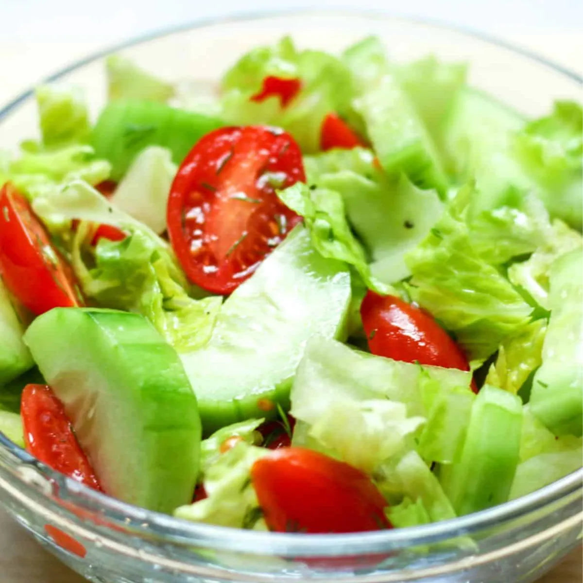 Mix Salad Lettuce, cucumber, tomato, spring Onion, lemon