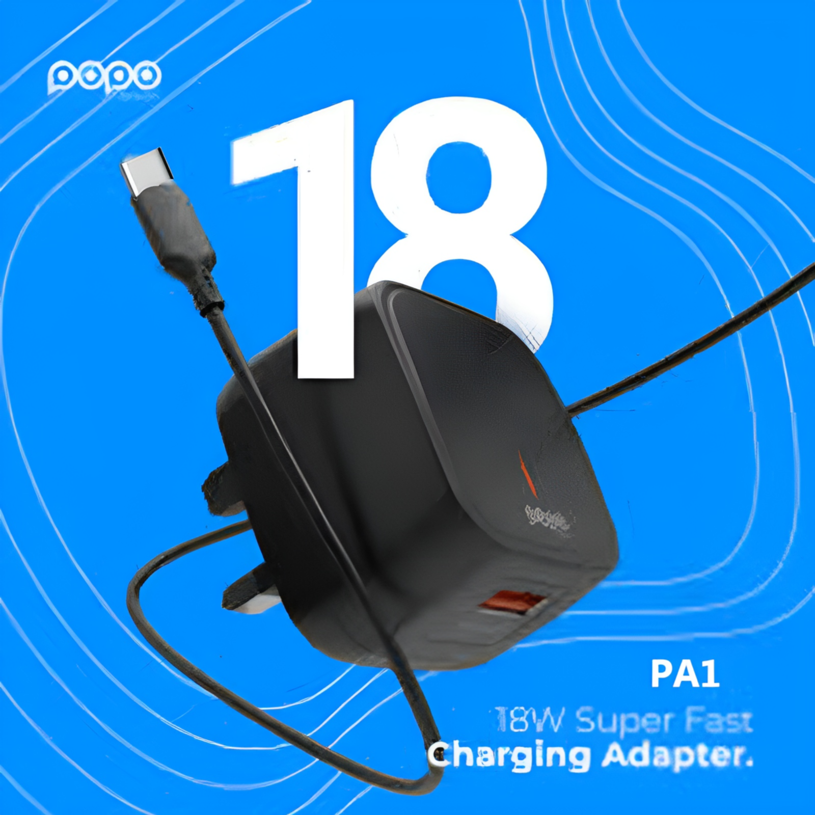 POPO PA1 18W Fast Charger and Type C Cable 1M