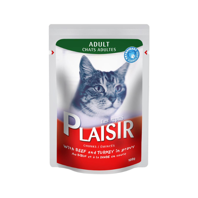 Plaisir Cat Food Chunks with Beef & Turkey in Gravy 100 g