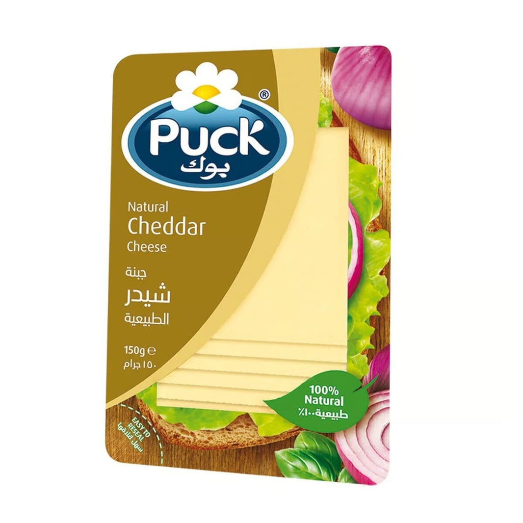Puck White Cheddar Cheese Slices, 150g