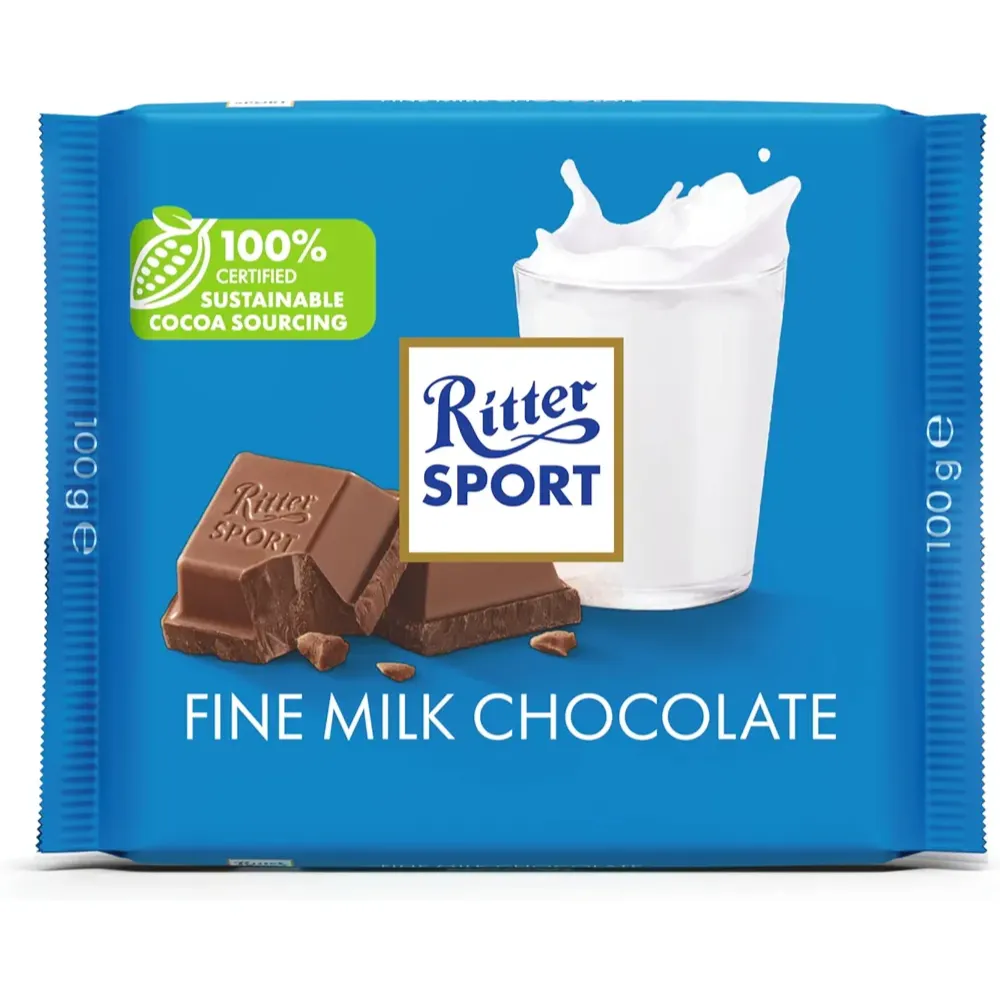 Ritter Extra Fine Milk Chocolate, 100g