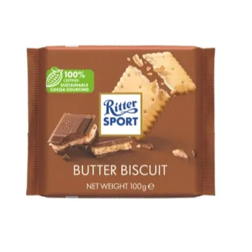 Ritter Sport Milk Chocolate Butter Biscuit & Cream Tablet, 100g