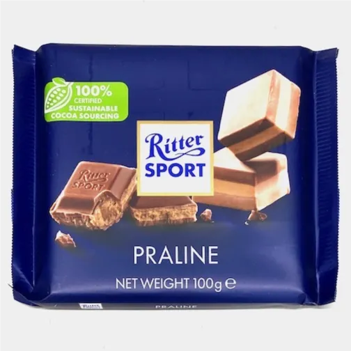 Ritter Sport Milk Chocolate Praline Filling, 100g