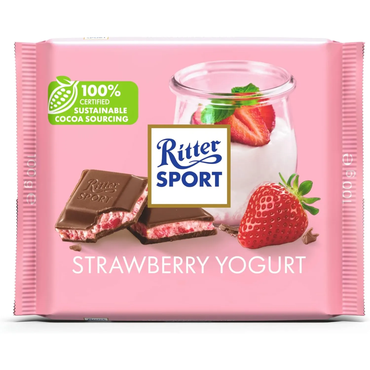 Ritter Sport Milk Chocolate With Strawberry, 100g