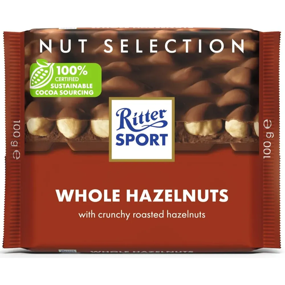 Ritter Sport Milk Chocolate With Whole Hazelnut, 100g