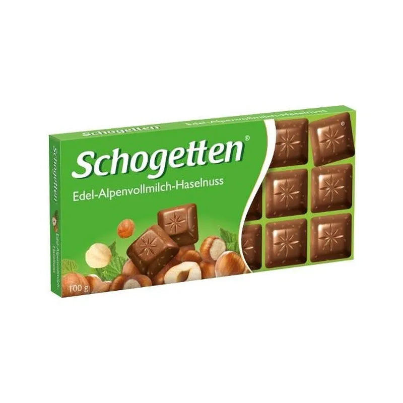 SCHOGETTEN ALPIN MILK CHOCOLATE HAZELNUT 100GM