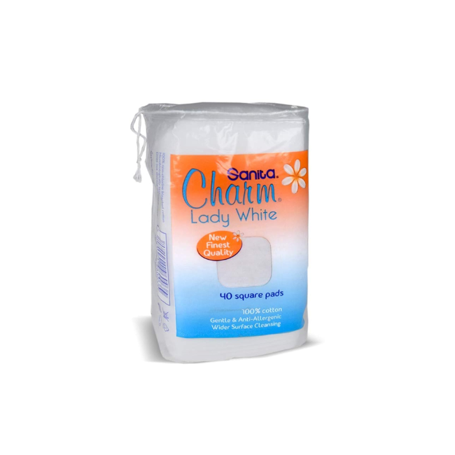 Sanita Charm 100% Cotton Pads, 40 Pads
