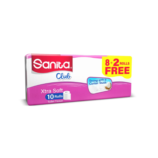 Sanita Club Toilet Tissue 200 Sheets 8 rolls +2 free