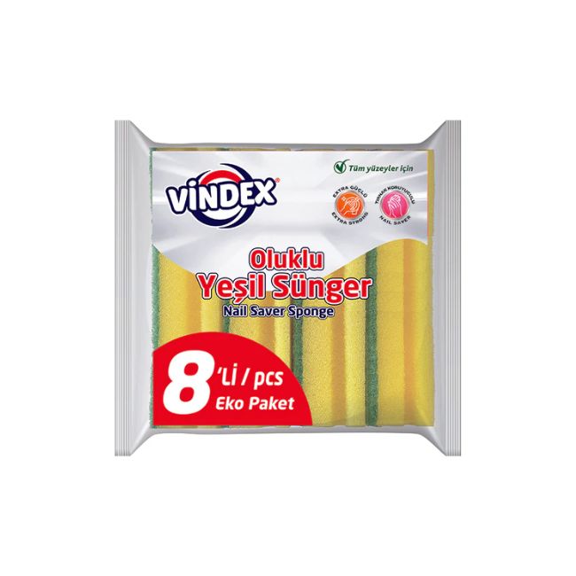 VINDEX SPONGE SCRUBBER 8 PCS