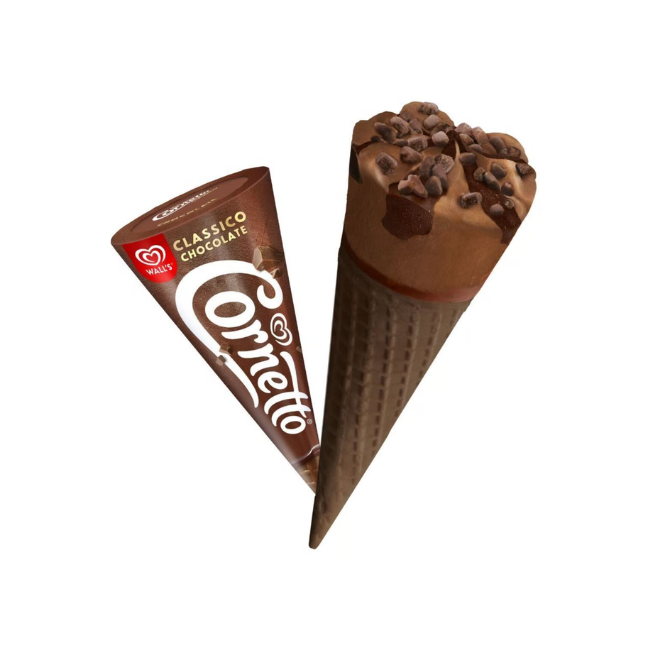 Wall's Cornetto Classico Chocolate Ice Cream, 125 ml