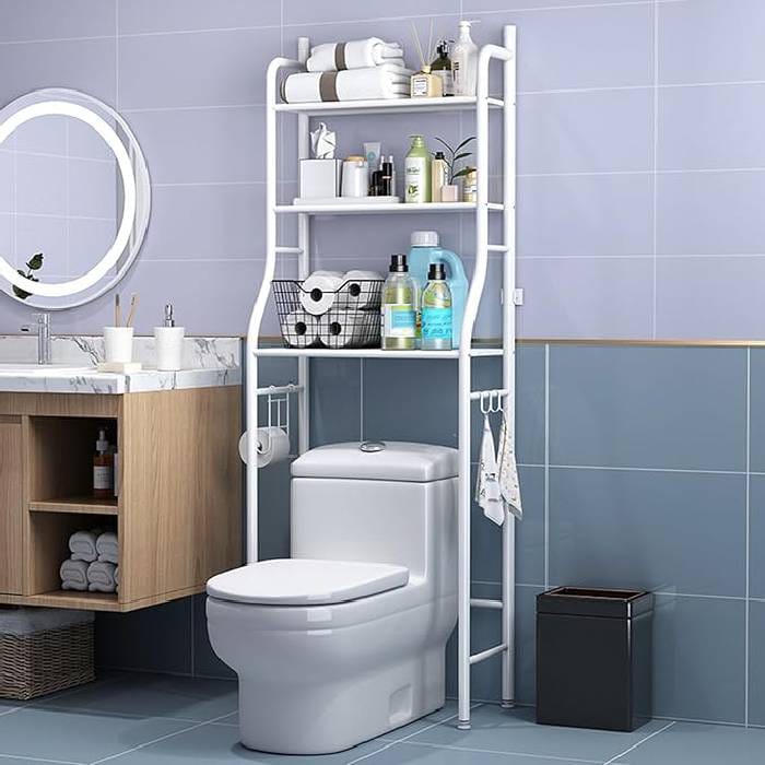 Over-the-Toilet Bathroom Storage Rack – Space-Saving Organizer Shelf