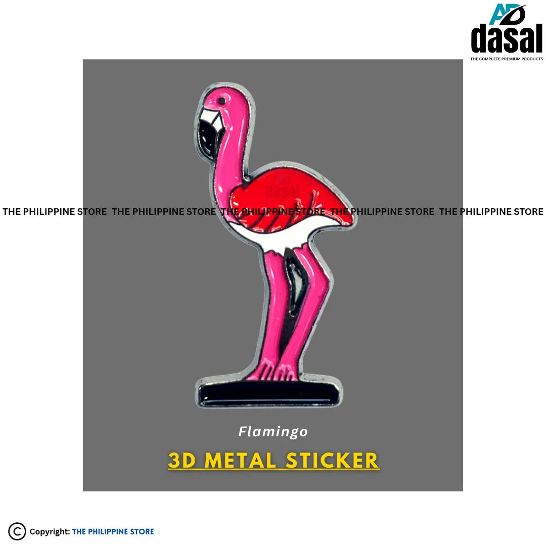 3D Metal Sticker- Flamingo