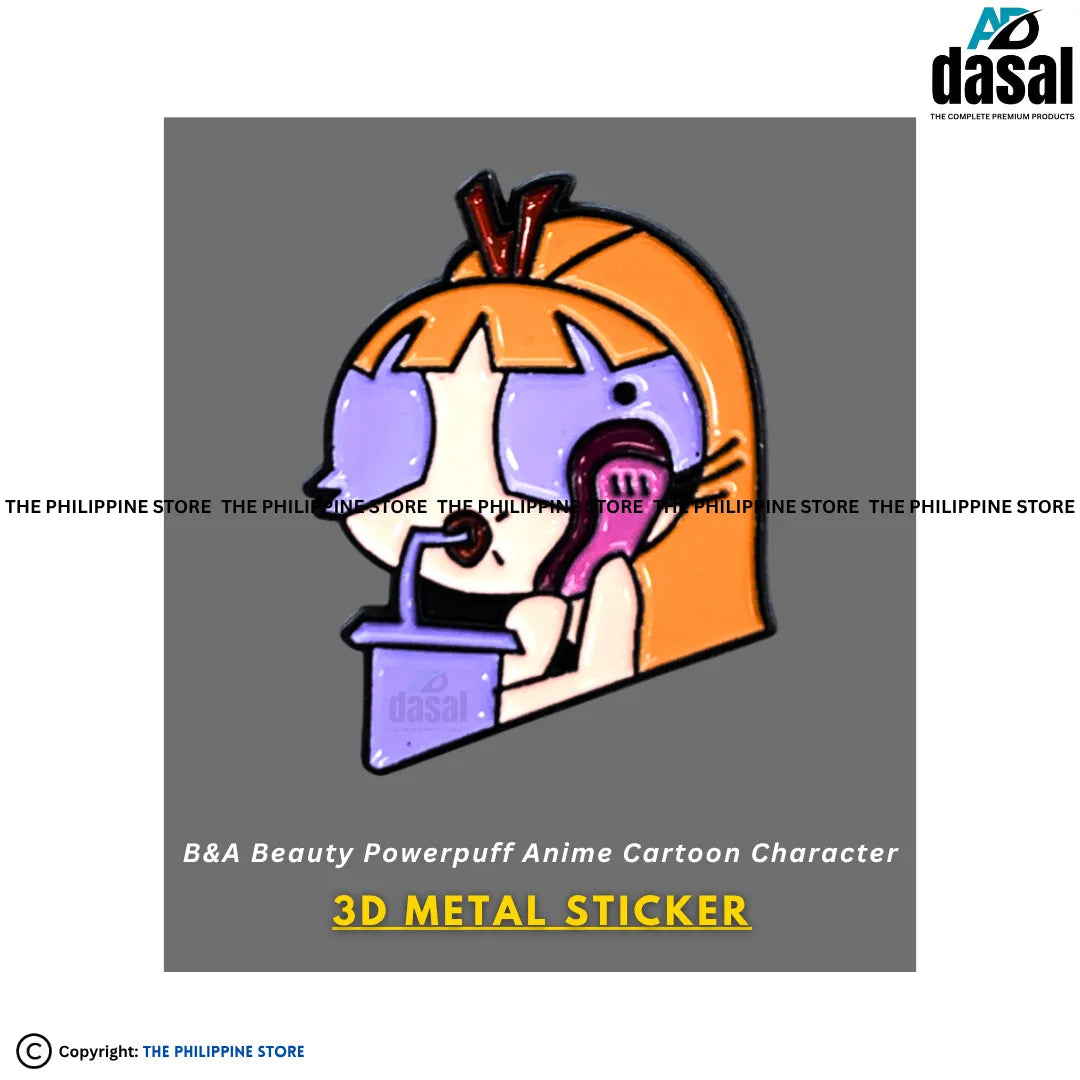 3D Metal Sticker- B&A Beauty Powerpuff Anime Cartoon Character