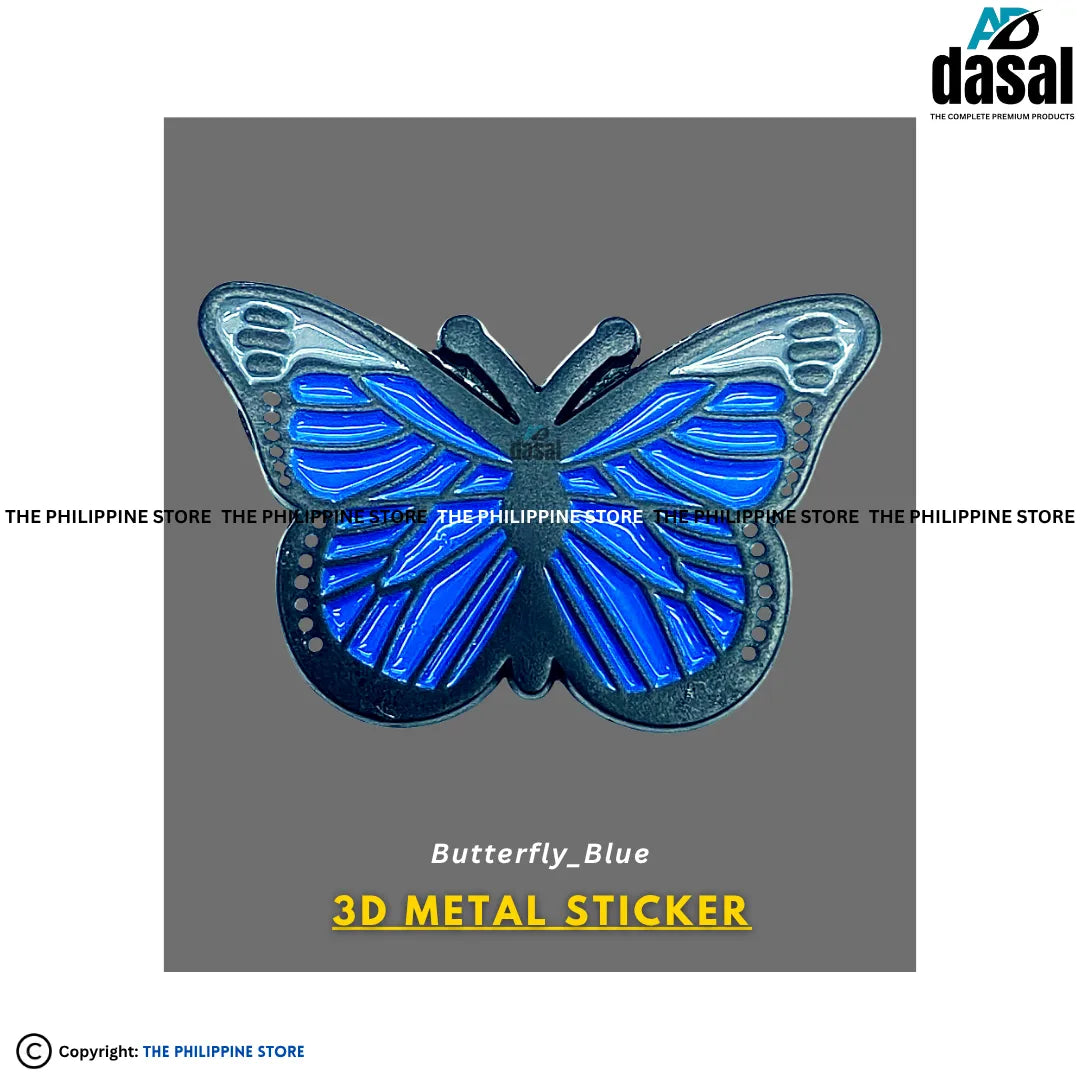 3D Metal Sticker- Butterfly_Blue