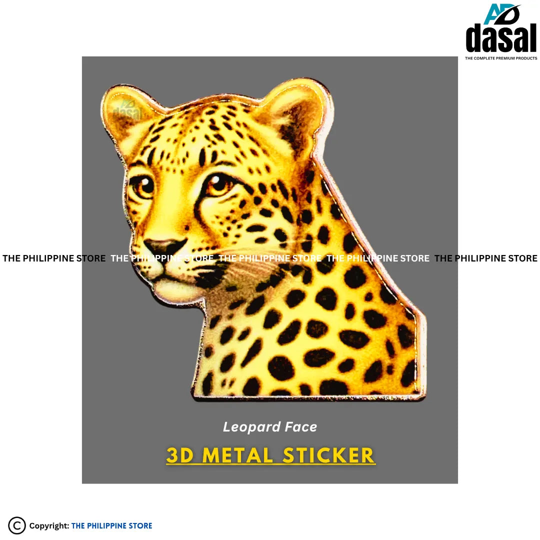 3D Metal Sticker- Leopard Face