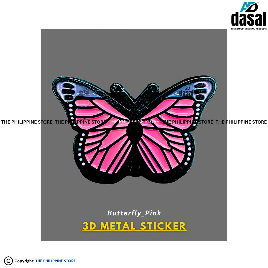3D Metal Sticker- Butterfly_Pink