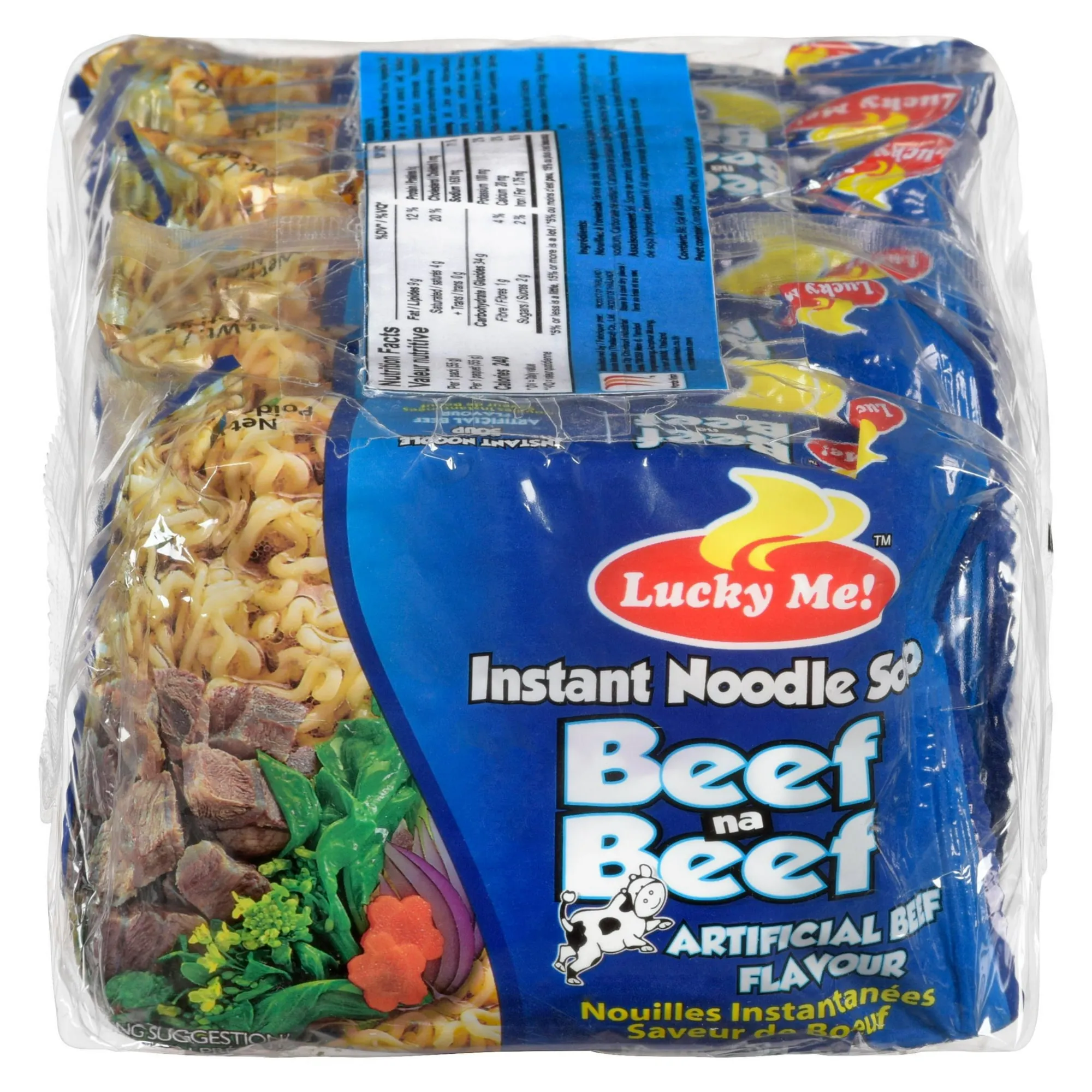 Lucky Me Beef Instant Oriental Style Noodles, 6X55G