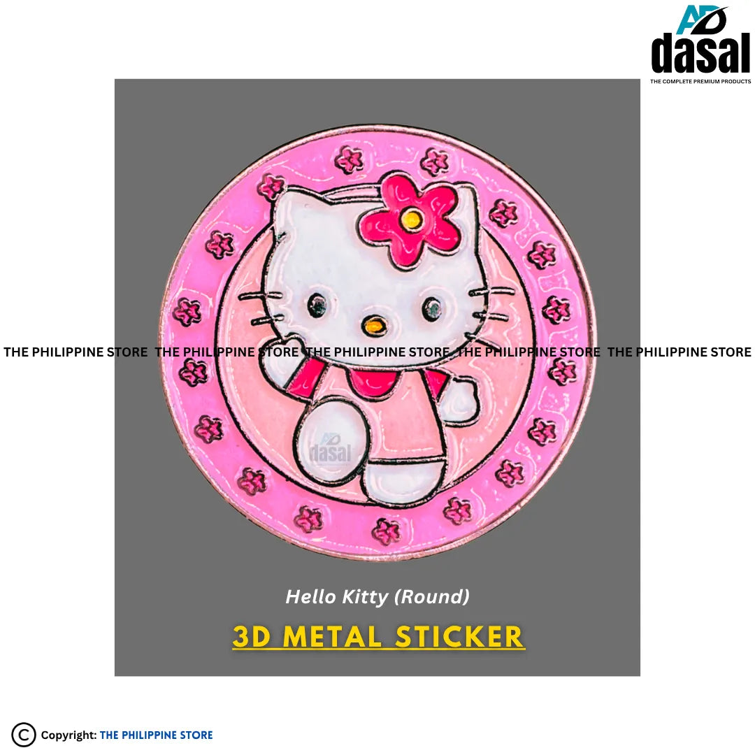 3D Metal Sticker- Hello Kitty (Round)