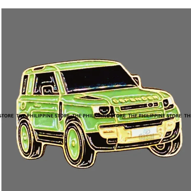 3D Metal Sticker- Land Rover Defender Front_Green-2