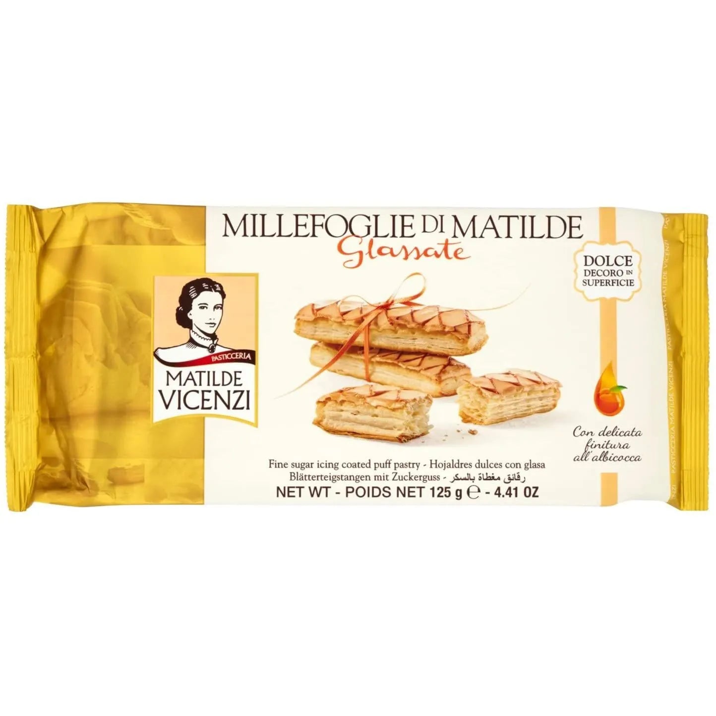Vicenzi Millefoglie Glassate Sugar Icing Coated Puff Pastry, 125g