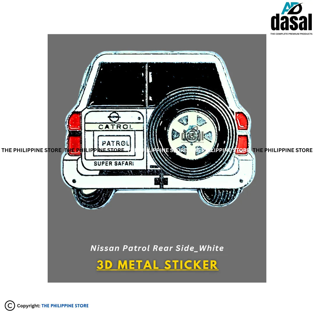 3D Metal Sticker- Nissan Patrol Rear Side_White