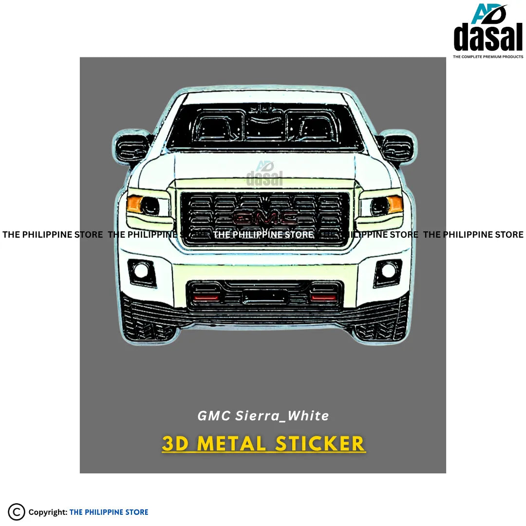 3D Metal Sticker- Gmc Sierra_White