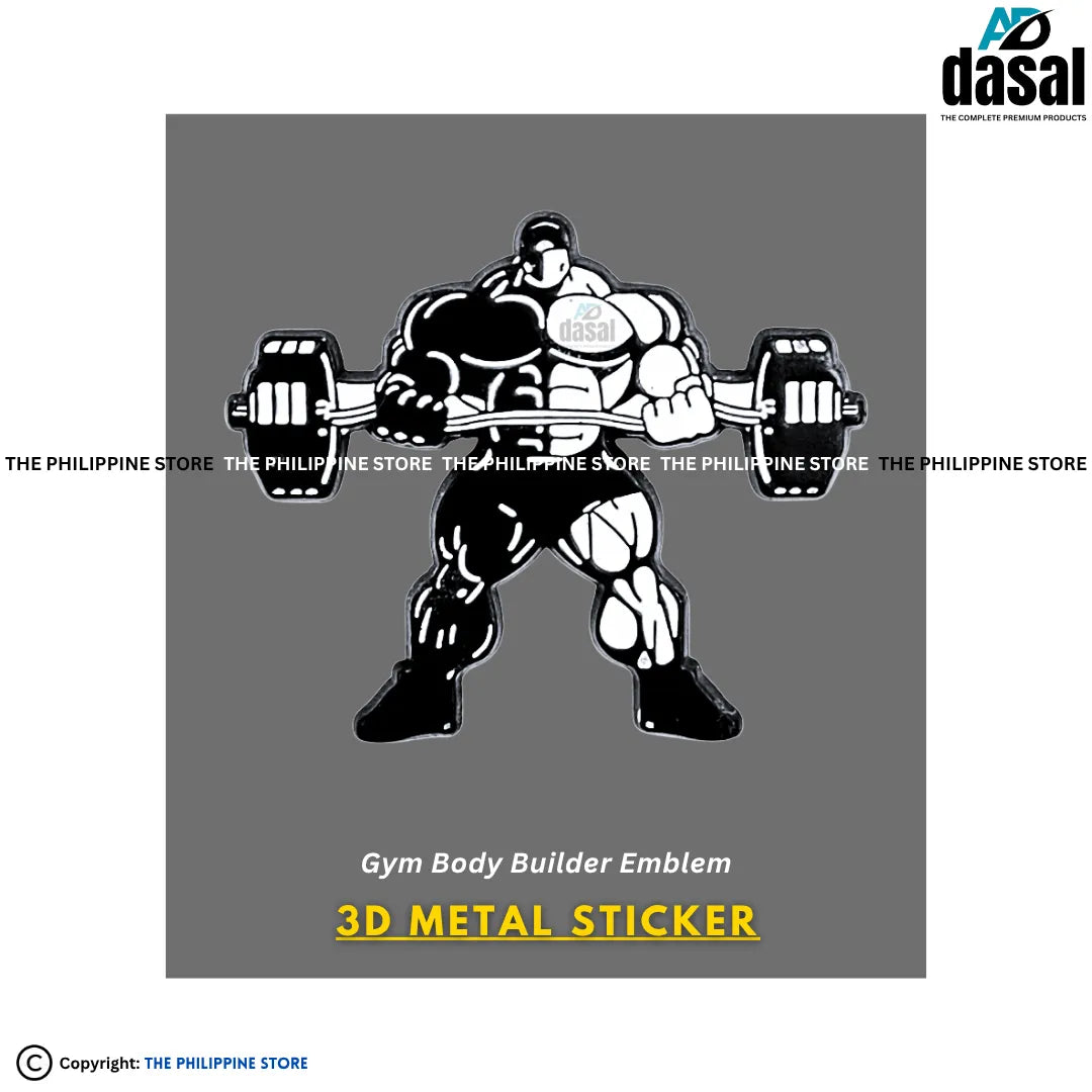 3D Metal Sticker- Gym Body Builder Emblem