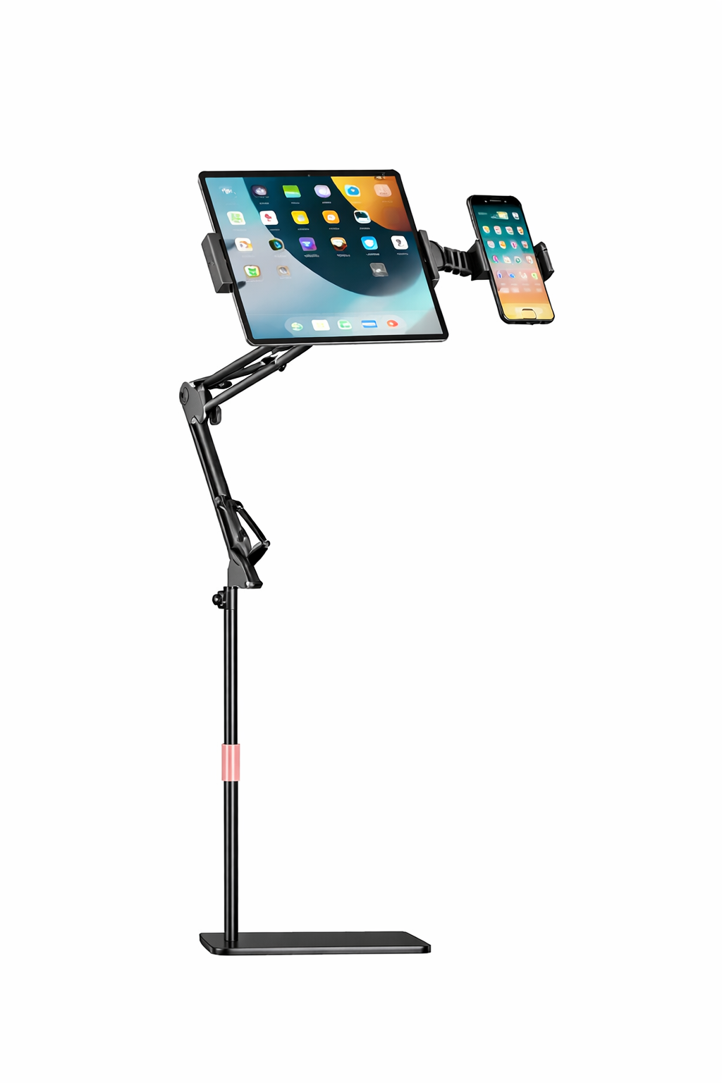 2-in-1 Adjustable Tablet & Phone Floor Stand