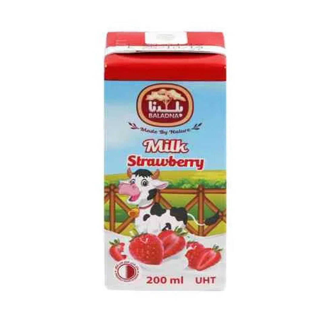 Baladna Long Life Strawberry Flavored Milk, 200ml Local Flavoured Milk Pinoygrocers 